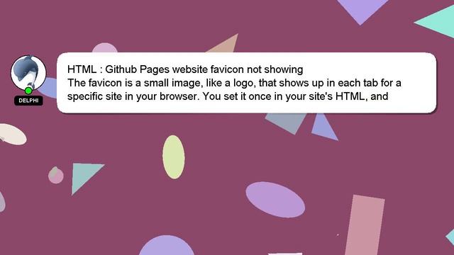 HTML : Github Pages website favicon not showing смотреть онлайн