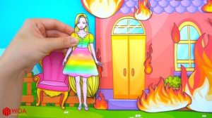 Бумажные Куклы Одеваются - Бедный продавец Рапунцель - Barbie Story & Crafts