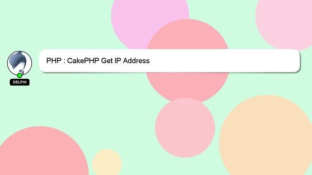 PHP : CakePHP Get IP Address смотреть онлайн