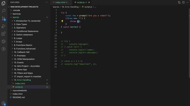 Error Handling in Javascript | try-catch-finally & throw | Complete Web Development Course #52 смотреть онлайн