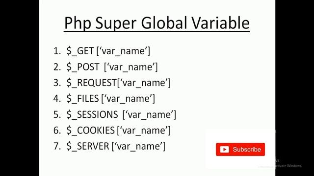 Super global variable in php | What are Super global Variable in PHP | Super Global VARIABLE смотреть онлайн
