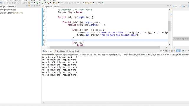 Find the triplet that sum to a given value in java (Hindi) смотреть онлайн