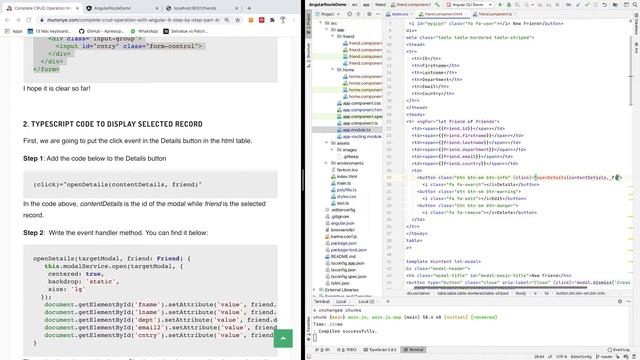How to Display Details Modal Popup of Selected Record in Angular смотреть онлайн