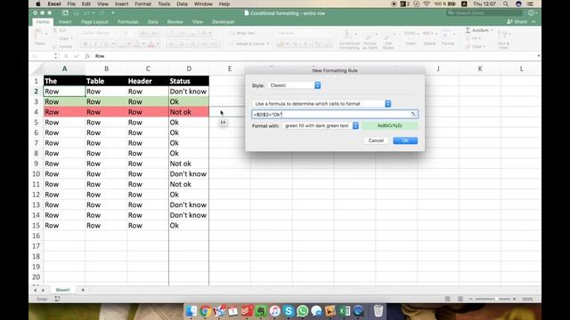 Highlight entire row in Excel with conditional formatting смотреть онлайн