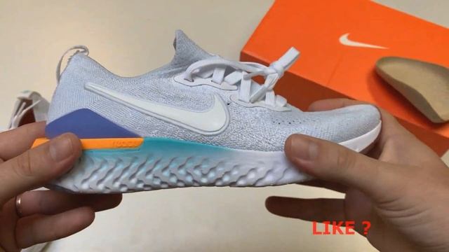 Nike Running Epic React Flyknit 2 White/White/Hyper Jade смотреть онлайн