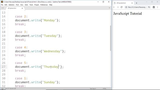 switch Statement - #18 JavaScript tutorial for Beginners смотреть онлайн