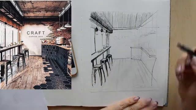 Быстрая зарисовка интерьера кафе смотреть онлайн