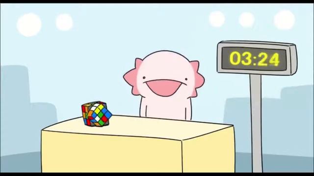 Аксолотль собирает кубик Рубика смотреть онлайн