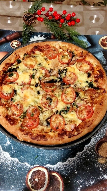 ПИЦЦА С КУРИЦЕЙ,ГРИБАМИ И ВЕТЧИНОЙ смотреть онлайн