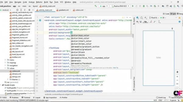 How to Change Background Color in Android | How to Set Gradient Background Color in Android Studio