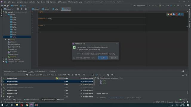 Объединение комитов в Phpstorm : git sqash, ammend (Урок 5 ) смотреть онлайн