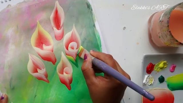 🌼How To Paint Calla Lillies I Step By Step Lily Flower I Calla Lily In Acrylic Painting
