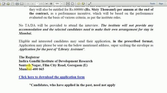 Library Vacancy || INDIRA GANDHI INSTITUTE OF DEVELOPMENT RESEARCH || IGIDR смотреть онлайн