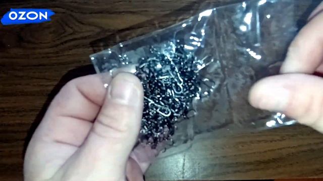 Распаковка с OZON Застежки рыболовные с вертлюгом (карабин) 100 шт смотреть онлайн