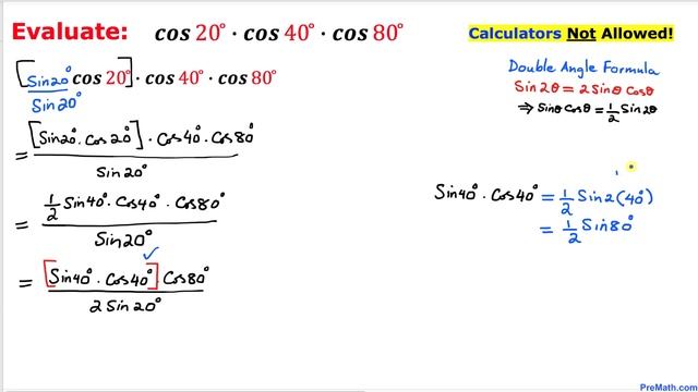 Find the value of cos20˚ ∙ cos40˚ ∙ cos80˚ | No Calculators Allowed! смотреть онлайн