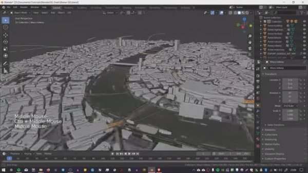 Blender OSM - бесплатный плагин. Часть 1 - Делаем ландшафт по данным со спутников Google Maps