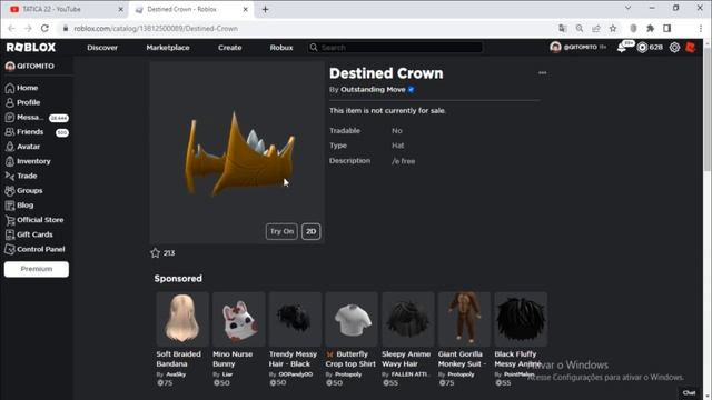 Como Ganhar o item [Destined Crown] Roblox смотреть онлайн