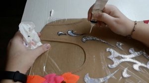 Купальник для художественной гимнастики. Роспись чёрным контуром.