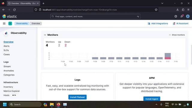 Monitor websites or servers availability with Heartbeat, Elasticsearch, Kibana setup in Windows смотреть онлайн