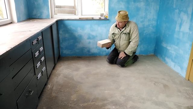 Выравниваем бетонный пол//сухой метод шлифовки пола//