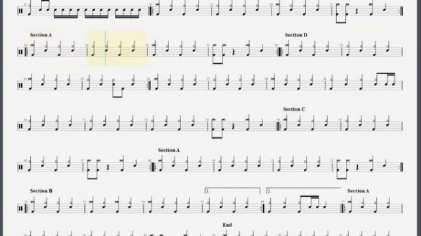 Black Sabbath - Paranoid drum tab, score, sheet music