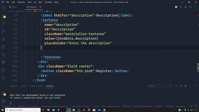 React.js Tutorials - Adding Textarea to our Form - #12 смотреть онлайн