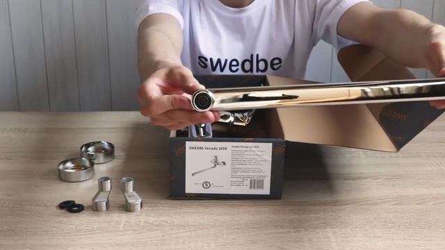 Распаковка смесителя для ванны с длинным изливом Z-формы Swedbe Venado арт.1650 смотреть онлайн