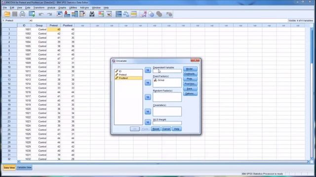Pretest and Posttest Data Analysis with ANCOVA in SPSS смотреть онлайн