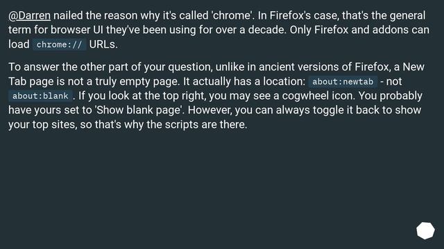 Why is there bunch of references to chrome browser in a new - empty tab of Firefox? смотреть онлайн