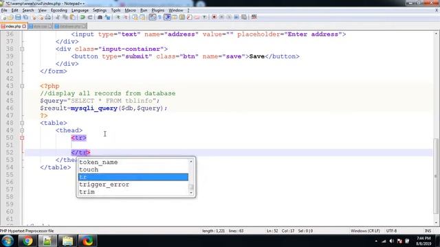 PHP and MYSQL Create Read Update and Delete смотреть онлайн