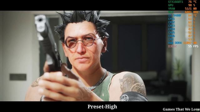 Robocop Rogue City FPS Test ON GTX1660Ti/i5 9400F/32GB RAM DDR4 3000MHz