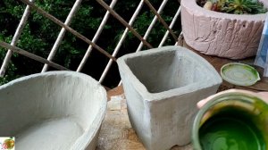 Кашпо из бумаги и цемента