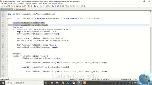 Java Code_9 - Android clock tutorial in android смотреть онлайн