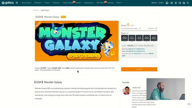 Стартап Monster Galaxy на Gate.io смотреть онлайн