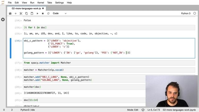 Intro to NLP with spaCy (2): Detecting programming languages | Episode 2: Rule-based matching смотреть онлайн