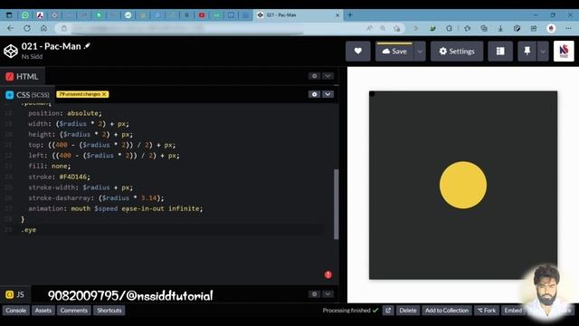 #21 - Pac-Man using CSS Html CodePen Project with Source Code @nssiddtutorial смотреть онлайн