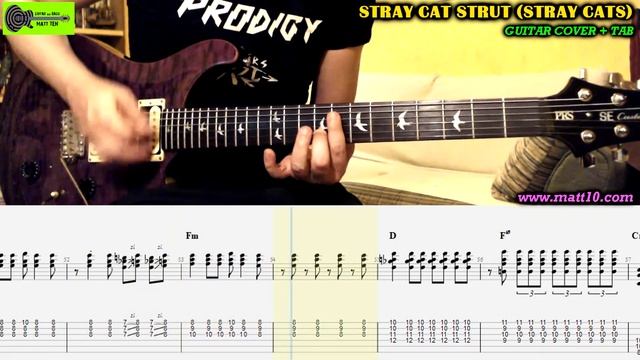 STRAY CAT STRUT Stray Cats GUITAR TAB LESSON TUTORIAL - Brian Setzer Rockabilly Guitar смотреть онлайн