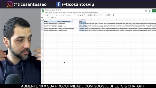 ChatGPT + Google Sheets 3+1 Truques [CRIE CONTEÚDO 10X MAIS RÁPIDO] смотреть онлайн