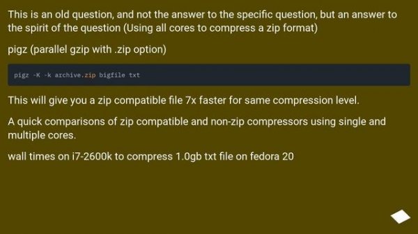 Multithreaded support in 7za