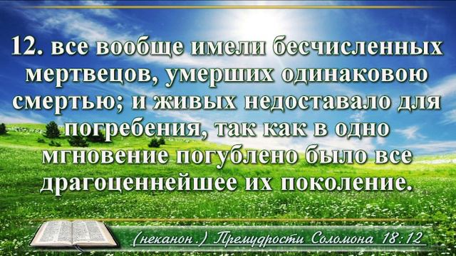 Книга премудрости Соломона с музыкой глава 18 читаем и слушаем смотреть онлайн