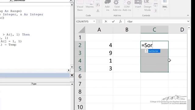 VBA Example: Sort Array Function смотреть онлайн