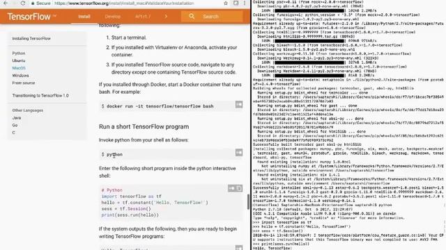 Installing TensorFlow on macOS смотреть онлайн