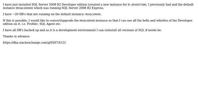 SQL Server 2008 R2 - Upgrade Default DB Instance (Express) to Developer Edition смотреть онлайн