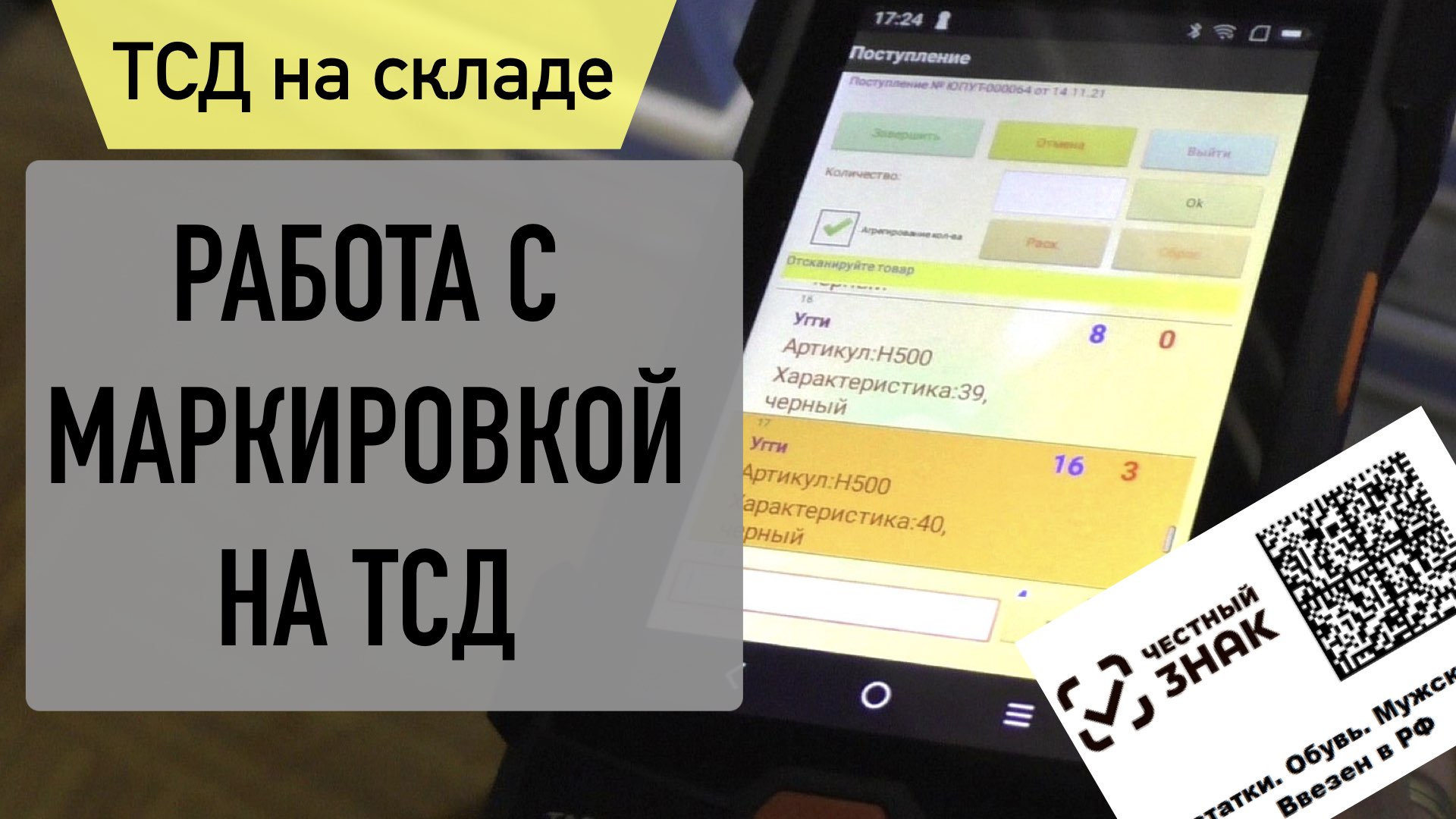 Маркировка в 1С. Использование ТСД смотреть онлайн