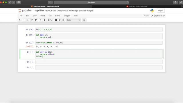 #24 Map Filter Reduce in Python | Use of Lambda functions | Python Tutorials for Beginners in Hindi смотреть онлайн