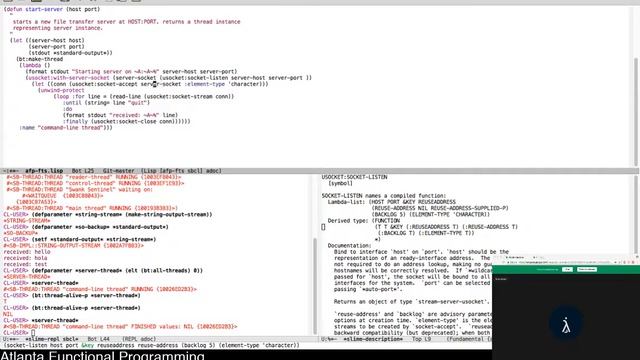 Common Lisp Study Group 06-12-2018 A Simple Server in CL смотреть онлайн