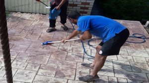 Печатный бетон. Смывка цветного Разделителя