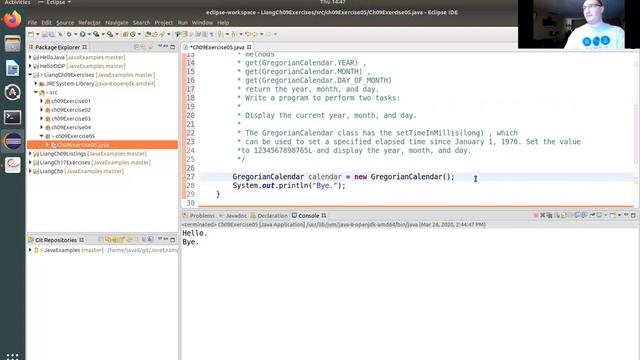 PBwJ: Intro to OOP, Liang Ch 09 Exercise 05 смотреть онлайн