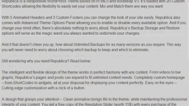 Republica Responsive Corporate WordPress Theme Free Download смотреть онлайн