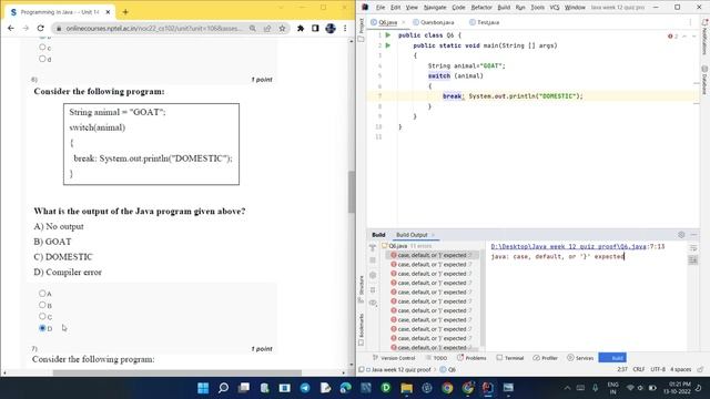 NPTEL Programming in Java Week 12 Quiz answers with detailed proof of each answer смотреть онлайн